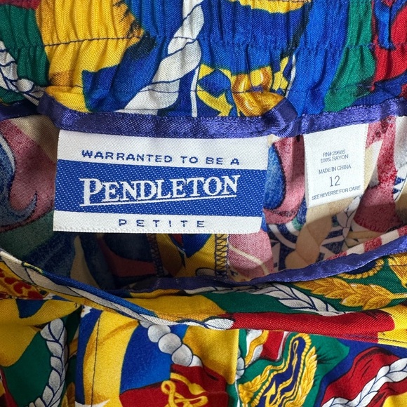 Pendleton Vintage Nautical Colorful Anchor Rope Fish Print Women's Skirt - 12P - Picture 6 of 7
